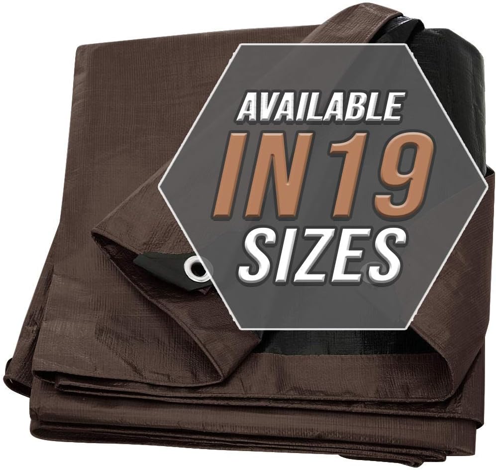 Large Waterproof Tarp - Heavy Duty 10 Mil Thick Poly Tarpaulin Ideal for Canopy Tents, Boats, RV or Pool Covers - Multipurpose Protective Tarps with Grommets for Indoor, Outdoor Use | 12' x 25' 2 Pack