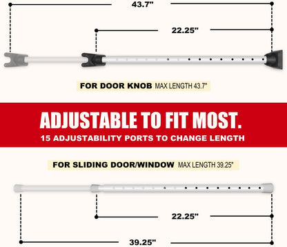 SECURITYMAN Door Security Bar & Sliding Patio Bar - Constructed of High Grade Iron - Great for Apartment Security, Hotel Safety, or Home Protection Door Stoppers
