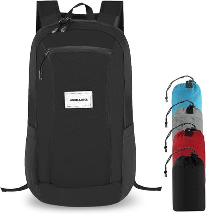 Hiking Daypack - Lightweight & Water-Resistant Portable Backpack for Travel, Camping, Outdoor Adventures(25L, black)