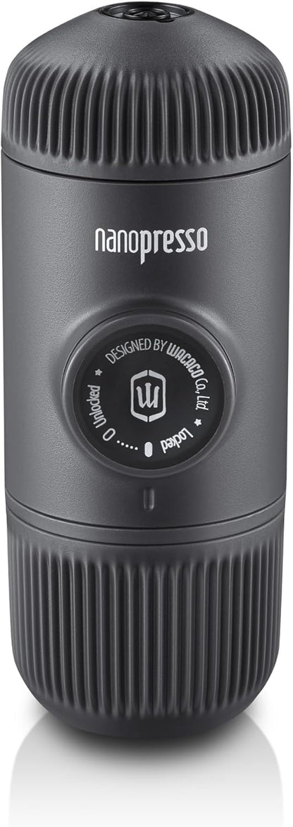 WACACO Nanopresso Portable Espresso Maker,Upgraded Version of Minipresso, 18 Bar Pressure Ground Coffee, Small Travel Coffee Maker, Manually Operated, Perfect for Trips and Camping Outdoor