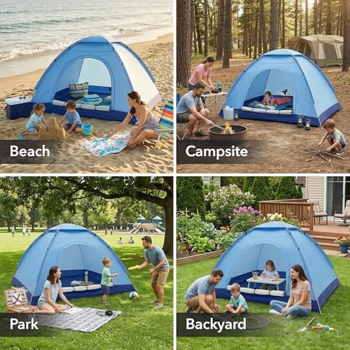 OVENTE 2 Person Camping Tent with Carrying Bag, Blue TCW013BL