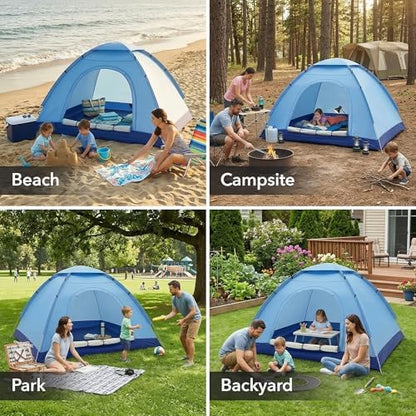 OVENTE 2 Person Camping Tent with Carrying Bag, Blue TCW013BL