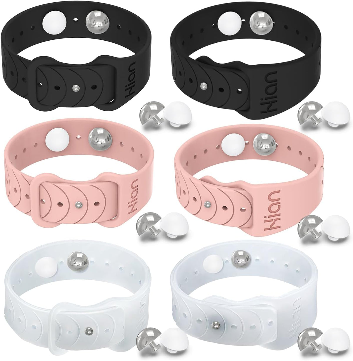 Motion Sickness Bracelets Sea Sickness Wristbands for Motion Sickness / Morning Sickness /Pregnancy Nausea Anti Nausea Bands Acupressure Wristband Motion Sickness Bands(3Pairs-Black+Pink+Transparent)