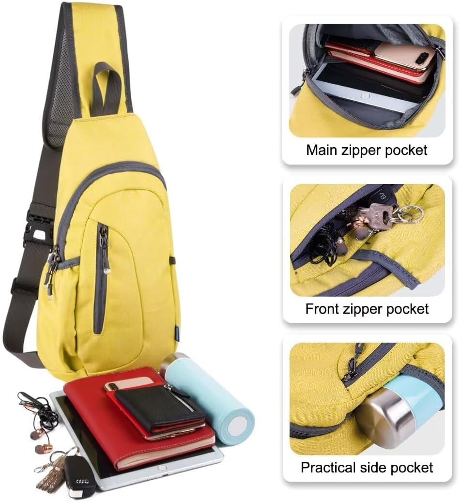 TITECOUGO Small Sling Bag, Lightweight Crossbody Backpack for Men Women, Shoulder Bag for Sports and Outdoor