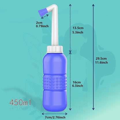 2PCS Pink+Blue Portable Bidets +Water Seal Cap - 15oz Peri Bottle for Postpartum Perineal Care- Baby Travel Bathing kit, Travel Bidet Bottle - 450ml Portable Bidet for Birth Tears, Hemorrhoids, Pain