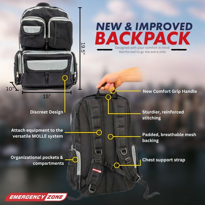 Urban Survival Bug-Out Bag/Go Bag and Disaster Survival Supplies for up to 6 People | Survival Kit for Wildfires, Hurricane, Civil Unrest & More