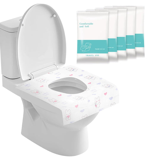 5 Packs Toddler Toilet Seat Covers Disposable, Disposable Toilet Seat Covers for Travel Waterproof Non-Woven, Travel Essentials for Kids Toddlers Potty Training (Individual Package)