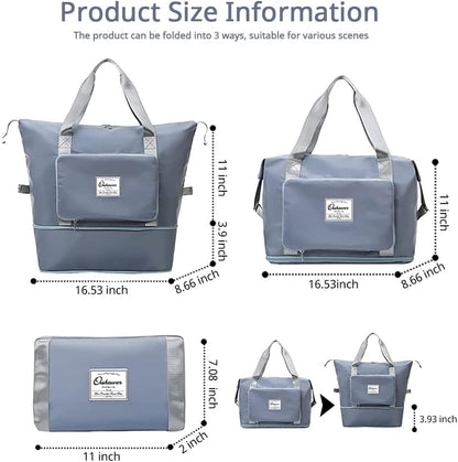 Large Capacity Foldable Travel Bag Expandable Portable Carry on Bag Dry&Wet Separation Sports Duffel Bags