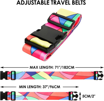 Adjustable Travel Luggage Strap Suitcase Belt Travel Bag Accessories 1.96 in W x 6.23 ft L