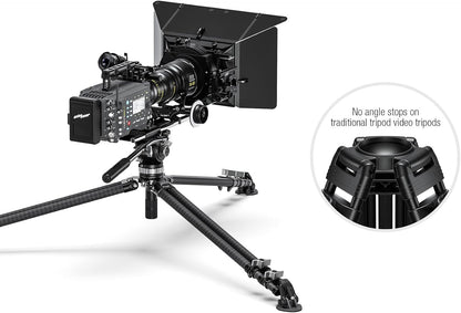 Leofoto LVC-253C+BV-15 King Kong Series Carbon Fiber Dual Leg Video Tripod w Fluid Head & Middle Spreader