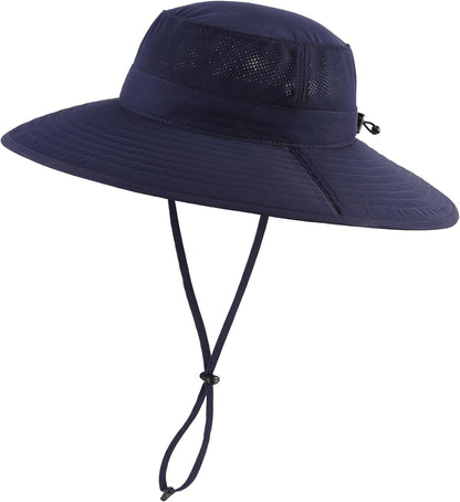 Home Prefer UPF50+ Mens Sun Hat Wide Brim Fishing Hat Foldable Large Brim UV Protection Sun Hat for Men Women Beach Gardening