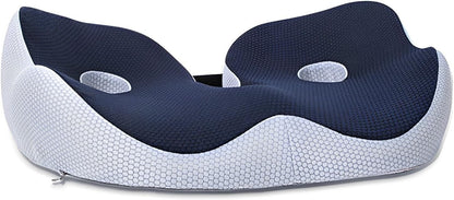 Seat Cushion, Seat Cushion for Sit Bone and Back Pain Relief, Butt, Tailbone, Hip, Hamstring, Posture Support - Memory Foam Comfort Ischial Tuberosity Pillow (Blue)