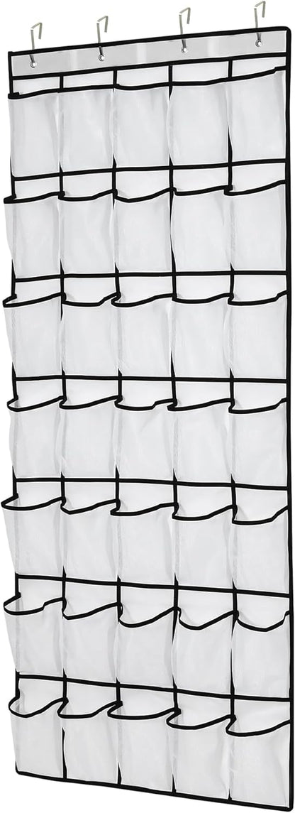 35Large Pockets Over The Door Shoe Organizer, Mesh Pockets Shoe Holder Rack, Capacity Shoe Hanging Storage，door shoe rack With 4 Metal Hook.