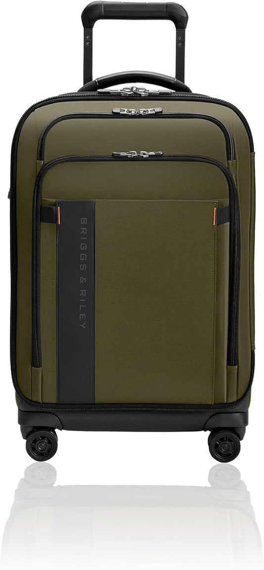 Briggs & Riley Domestic 22" Carry On Expandable Spinner - Luggage for Travel, Suitcases with Wheels, Softside Rolling Bag for Men & Women - ZDX Collection, Hunter