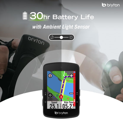Bryton Rider S510 Sensor Bundle 2.8 Inch Color LCD Touchscreen GPS Bike/Cycling Computer, Offline USA Map, Compatible with Bike Radar, 30hrs Long Battery Life, Waterproof