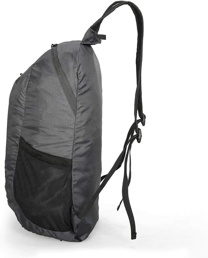 Small Foldable Hiking Daypack Packble Skin Casual Backpack Camping Cycling Travel Outdoor Day Bags Useful (Black)