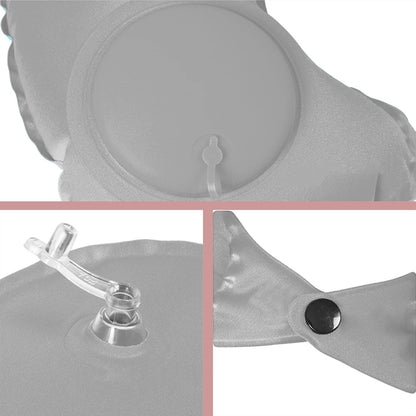 Inflatable Travel Pillow for Sleeping Airplane - Inflatable Neck Pillow for Traveling on Plane, Press to Inflate,Portable Travel Neck Pillow with Carry Bag （Gray）