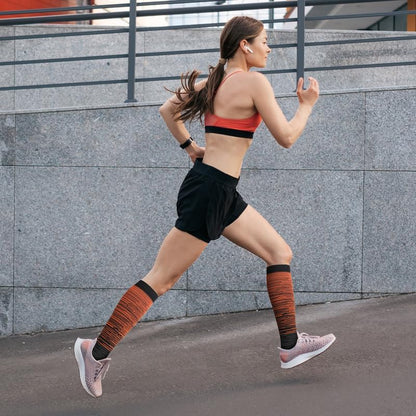 Kickticks 4 Pairs Compression Socks for Woman & Man Unisex 20-30mmHg Knee high Plus Size Wide Calves for Flying Running…