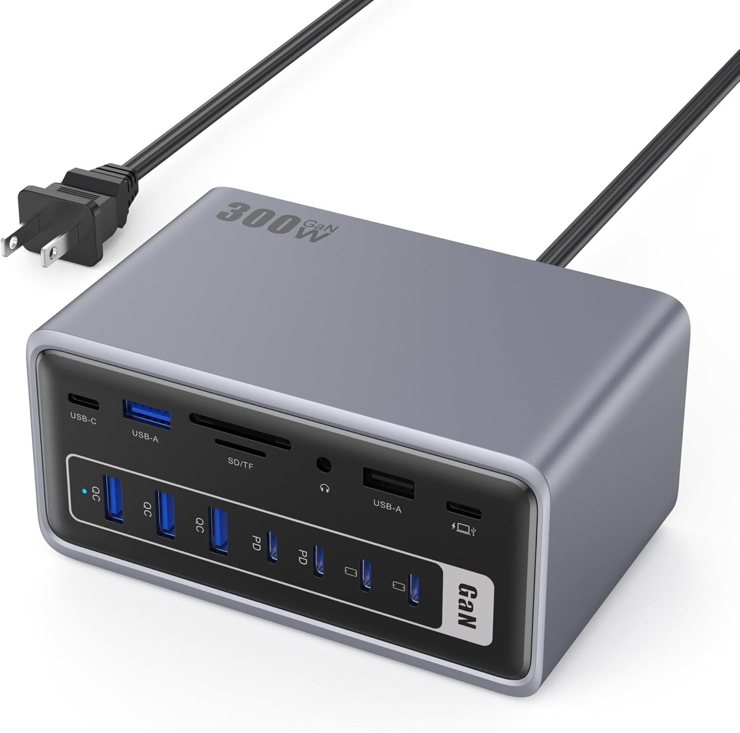 20-in-1 300W Charging Station,USB Docking Station Triple Display USB C Hub with 2x4K HDMI,DP,VGA,Ethernet,7 USB A/C Ports,5Gbps USB A/C Ports,SD/TF,Audio,100W PD Fast Laptop Charger for Windows/macOS