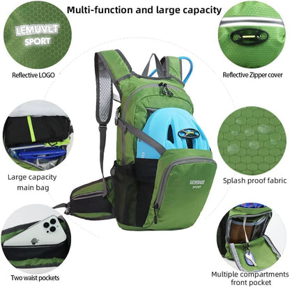 Hiking Daypack Waterproof Biking Backpack 15L Lightweight Durable Backpack for Ski Snowboarding Running MTB Cycling