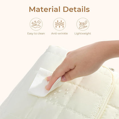 CLUCI Wrinkle-Resistant Laptop Backpack for Women, 17.3 Inch Anti Theft Travel Backpack, Puffer Quilted Work Backpack, Water Resistant College Bookbag with RFID