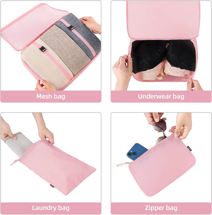 BAGAIL 6 Set/8 Set/10 Set Packing Cubes Various Sizes Packing Organizer for Travel Accessories Luggage Carry On Suitcase