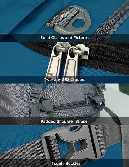 Ubon Large Duffel Bag Weekender Bags with Shoe Compartments 4-Way Sports Gym Backpack with Padded Straps Camping Traveling Duffle Bag