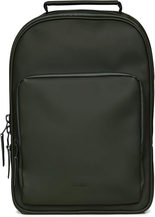 RAINS Large Book Daypack, Backpack, Laptop Bag, Waterproof, 2 Year Warranty, Green