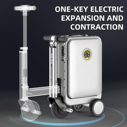 Airwheel SE3S Smart Rideable Suitcase Electric Luggage Scooter For Travel (silver)