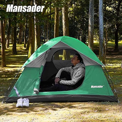 Camping Tent, Waterproof 2/3/4 Person Tents for Camping, Lightweight Easy Set Up Outdoor Hiking Tent Backpacking Tent with Carry Bag, Backpack Tent Suit for Family Beach Hiking Travel