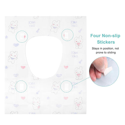 100 Packs Toddler Toilet Seat Covers Disposable, Disposable Toilet Seat Covers for Travel Waterproof Non-Woven, Travel Essentials for Kids Toddlers Potty Training (Individual Package)