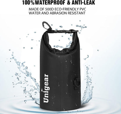 Unigear Dry Bag Waterproof, 2L/5L/10L/20L/30L/40L Floating and Lightweight Bags for Kayaking, Boating, Fishing, Swimming and Camping with Waterproof Phone Case