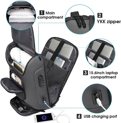 BANGE Business Laptop Backpack Fit for 15.6 INCH,Travel Backpack with USB Charging Port,Men Travel Backpack with Water Bottle Holder for Men and Women…