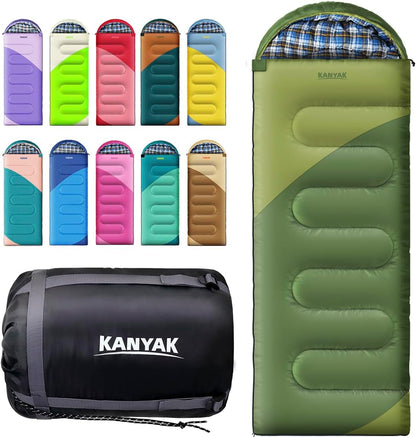 Camping Sleeping Bag, 32℉ Sleeping Bags for Adults Kids Teens Cold Weather Warm Sleeping Bag Winter for 3-4 Season Camping, Camping Gear Equipment, Traveling, and Outdoors