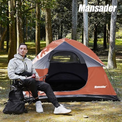 Camping Tent, Waterproof 2/3/4 Person Tents for Camping, Lightweight Easy Set Up Outdoor Hiking Tent Backpacking Tent with Carry Bag, Backpack Tent Suit for Family Beach Hiking Travel