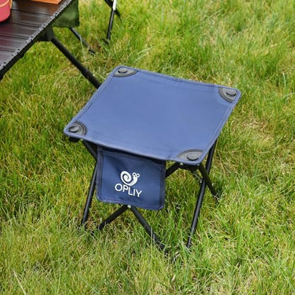 Opliy Camping Stool 2 Pack,13.5 Inch Portable Folding Stool for Outdoor Gardening and Beach Hiking Fishing,Foot Stool with Carry Bag (Blue)