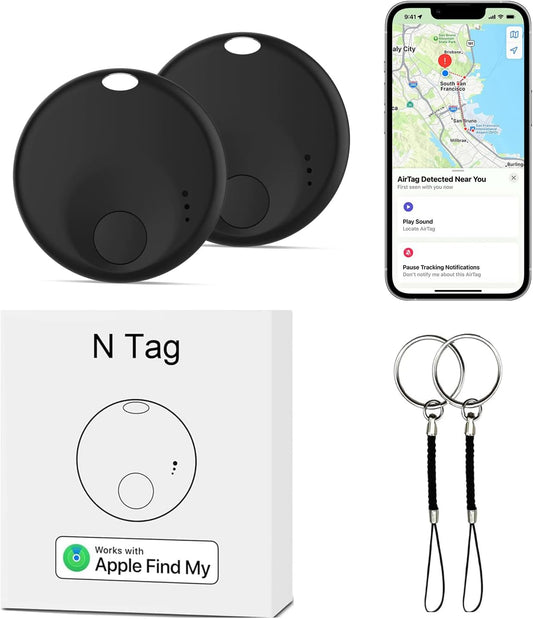 Air Tracker Tags-2Pack Smart Bluetooth Tracker,Smart Tag Item Finders with Find My(iOS Only) App,Smart Tag Locator Tracking Device,Keys Finder and Item Locator,for Luggage,Satchel,Backpack,Pets