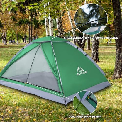 JELUCAMP 1/2/4/6 Person Dome Tents for Camping Lightweight Backpacking Tent