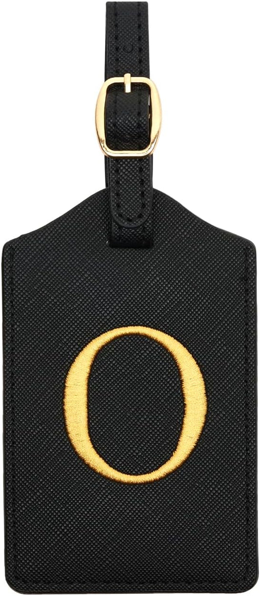 Luggage Tag PU Leather for Suitcase Baggage Handbag Travel Bag Label Suitcase Tag Label Tag w. Name Card & Privacy Cover (O)