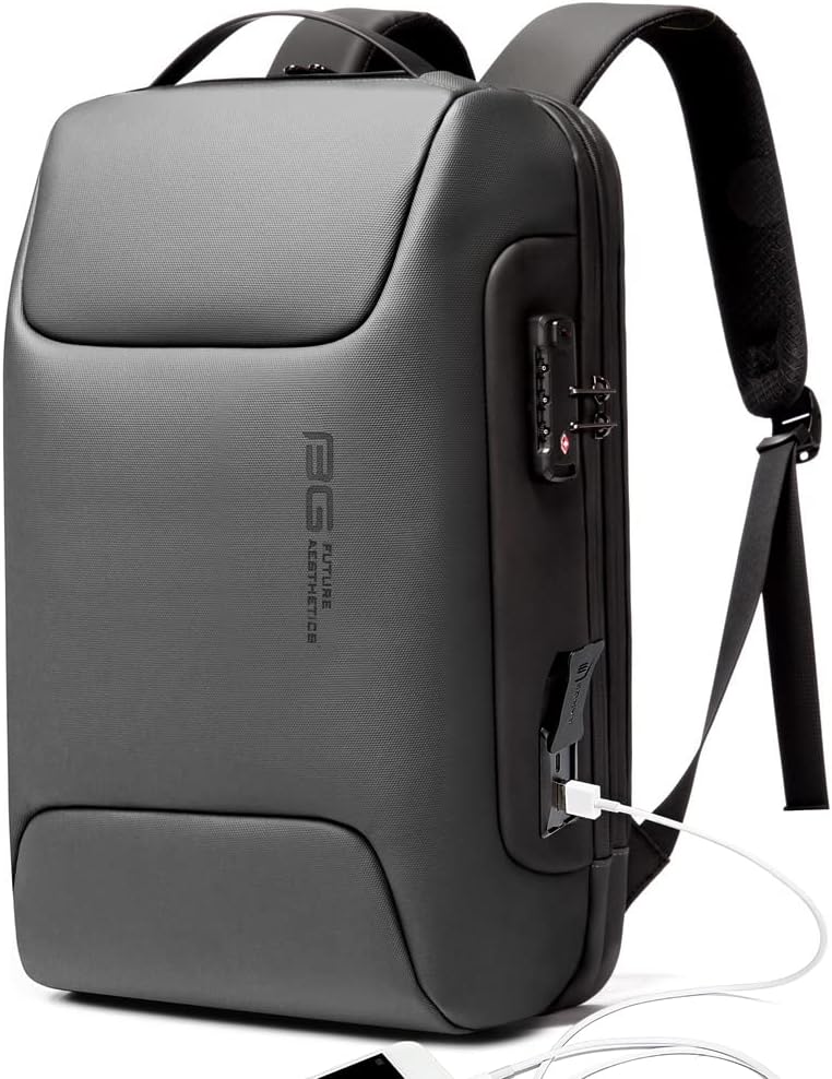 BANGE Anti Theft Backpack，Smart Business Laptop Fits 15.6 Inch Notebook, Work Backpack with USB Charging Port for Men and Women…