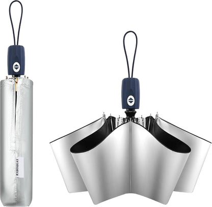 Color Coated Sun Umbrella UV Protection Compact Folding Windproof Parasols Travel Auto Open Close Shade Blocking UV