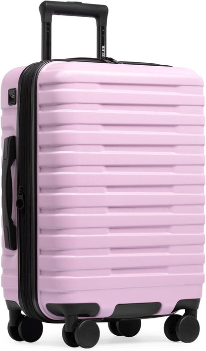 U.S. Traveler Boren Polycarbonate Hardside Rugged Travel Suitcase Luggage with 8 Spinner Wheels, Aluminum Handle, Lavender, Carry-on 22-Inch, USB Port