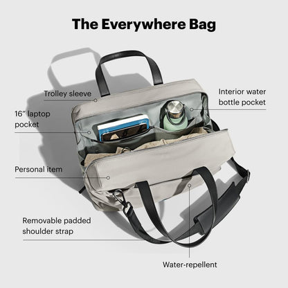 Away Everywhere Bag, Padded Laptop Sleeve, Water Resistant For Every Day Use, Removable Shoulder Strap, Daily Work Bag, Travel Essential Approved Personal Item, Cloud Gray