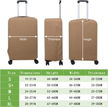 PATIKIL Luggage Cover, Suitcases Covers Elastic Carry on Cover Protector Washable Scratch-Resistant Fits 26-27 Inch Luggage for Travel Business Trips, Khaki