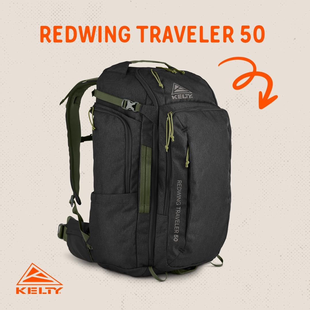 Kelty | Redwing Traveler Backpacks, Travel Pack for Adventure Travel | Burnt Olive & Black