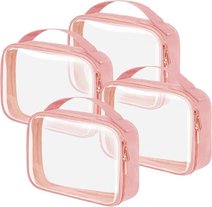 TSA Approved Travel Toiletry Bag, 4 Pack Clear Makeup Bags by FAYORORY