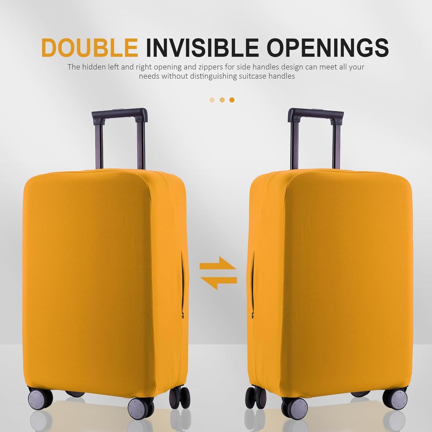 Travel Luggage Cover Suitcase Protector Scratch-Resistant Fit 19-31 Inch Suitcase, Not Included Suitcase (Yellow, 2XL(30-31 inch))