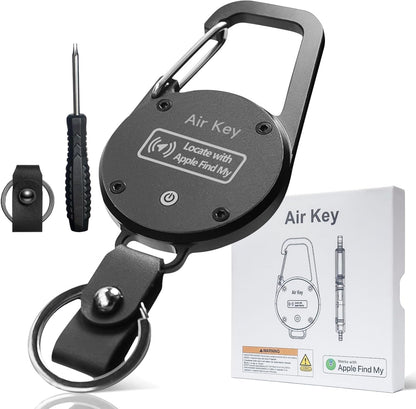 Keychain, Key Finder Works with Apple Find My, llaveros para Hombres,Carabiner Car Key Chains with GPS Tracker, Anti-Lost Keyring Finder Locator, Minimalist Key Holder for Men (iOS Only),Black