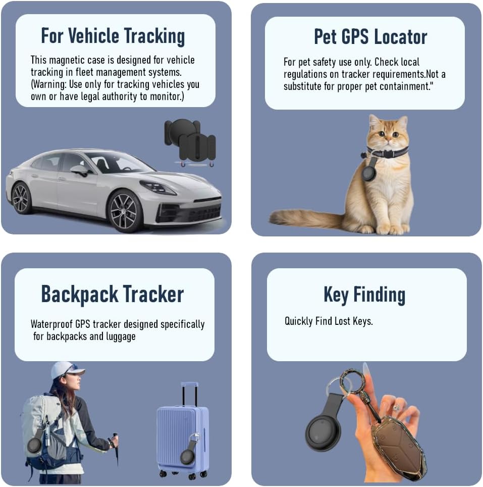 Car GPS Tracker for Vehicles - Hidden Tracking Devices for Cars, Available for Android and iOS, No SIM Card Required, Real Time Car Locator Work, Car Vehicle Tracking Device for Car, Wallet, Pet
