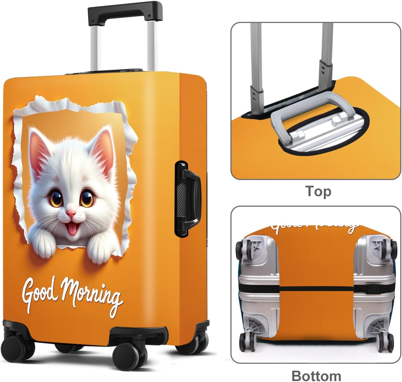 Luggage Cover Washable Suitcase Protector Anti-scratch Suitcase cover Fits 20-34 Inch Luggage (CAT2, S(20-22inch suitcase))